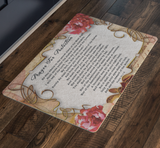 Bible Verses Anti-Slip Protective Doormat Prayer for Protection ~Psalm 91:1-8~ (Design: Flower Frame 2)
