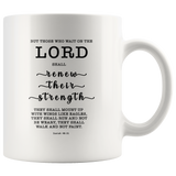 Typography Dishwasher Safe Accent Mugs - The Lord Renew My Strength ~Isaiah 40:31~