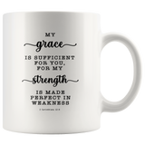 Typography Dishwasher Safe Accent Mugs - Strength Made Perfect ~2 Corinthians 12:9~