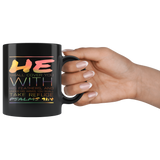 Bible Verses Dishwasher Safe Black Mugs - Psalm 91:4 Design 9