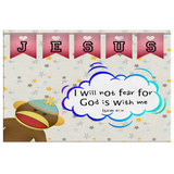 Hope Inspiring Nursery & Kids Bedroom Framed Canvas Wall Art - I Am God's Masterpiece ~Ephesians 2:10~ (Design: Monkey)