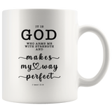 Typography Dishwasher Safe Accent Mugs - God Is My Strength & Power ~2 Samuel 22:33~