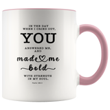 Typography Dishwasher Safe Accent Mugs - Strength In My Soul ~Psalm 138:3~
