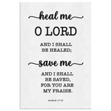 Minimalist Typography Framed Canvas - I Shall Be Healed ~Jeremiah 17:14~