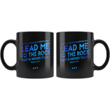 Bible Verses Black Mugs - Psalm 61:2 (Design 12) - Meditate Healing Christian Store