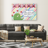 Hope Inspiring Nursery & Kids Bedroom Framed Canvas Wall Art - Spirit Of God Lives In Me ~1 Corinthians 3:16~ (Design: Dinosaur)