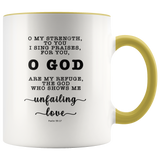 Typography Dishwasher Safe Accent Mugs - God Is My Defense, My God Of Mercy ~Psalm 59:17~