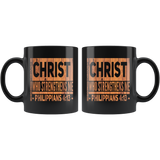 Bible Verses Black Mugs - Philippians 4:13 (Design 9) - Meditate Healing Christian Store