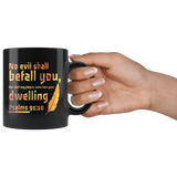 Bible Verses Dishwasher Safe Black Mugs - Psalm 91:10 Design 9