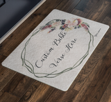Customizable Artistic Minimalist Bible Verse Doormat With Your Signature (Design: Square Garland 4)