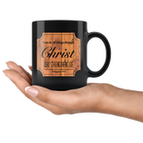 Bible Verses Black Mugs - Philippians 4:13 (Design 4) - Meditate Healing Christian Store