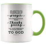 Typography Dishwasher Safe Accent Mugs - Let Your Request Be Made Known To God ~Philippians 4:6~