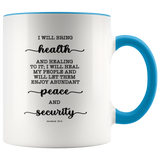 Typography Dishwasher Safe Accent Mugs - I Will Bring Health & Healing ~Jeremiah 33:6~