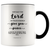 Typography Dishwasher Safe Accent Mugs - The Lord Gives Peace ~2 Thessalonians 3:16~