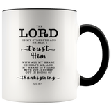 Typography Dishwasher Safe Accent Mugs - The Lord Is My Strength & My Shield ~Psalm 28:7~