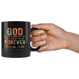 Bible Verses Black Mugs - Psalm 73:26 (Design 1) - Meditate Healing Christian Store