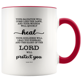 Typography Dishwasher Safe Accent Mugs - Your Healing Shall Spring Forth Speedily ~Isaiah 58:8~