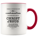 Typography Dishwasher Safe Accent Mugs - No More Condemnation ~Romans 8:1~