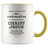 Typography Dishwasher Safe Accent Mugs - No More Condemnation ~Romans 8:1~