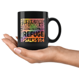 Bible Verses Dishwasher Safe Black Mugs - Psalm 91:4 Design 5