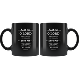 Typography Dishwasher Safe Black Mugs - I Shall Be Healed ~Jeremiah 17:14~