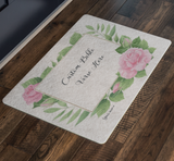 Customizable Artistic Minimalist Bible Verse Doormat With Your Signature (Design: Square Garland 1)