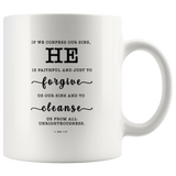 Typography Dishwasher Safe Accent Mugs - He Is Faithful And Just To Forgive ~1 John 1:9~