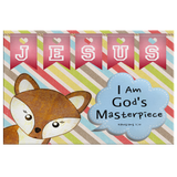 Hope Inspiring Nursery & Kids Bedroom Framed Canvas Wall Art - I Am God's Masterpiece ~Ephesians 2:10~ (Design: Fox)