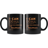 Bible Verses Black Mugs - Philippians 4:13 (Design 20) - Meditate Healing Christian Store
