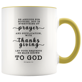 Typography Dishwasher Safe Accent Mugs - Let Your Request Be Made Known To God ~Philippians 4:6~