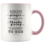 Typography Dishwasher Safe Accent Mugs - Let Your Request Be Made Known To God ~Philippians 4:6~