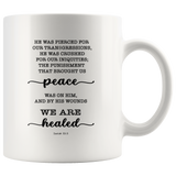 Typography Dishwasher Safe Accent Mugs - With His Stripes, We Are Healed ~Isaiah 53:5~