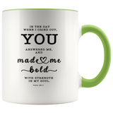 Typography Dishwasher Safe Accent Mugs - Strength In My Soul ~Psalm 138:3~