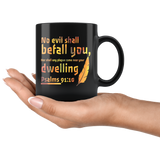 Bible Verses Dishwasher Safe Black Mugs - Psalm 91:10 Design 9