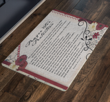 Bible Verses Anti-Slip Protective Doormat Prayer for Protection ~Psalm 91:1-8~ (Design: Flower Frame 1)