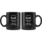 Typography Dishwasher Safe Black Mugs - O Lord My God, You Healed Me ~Psalm 30:2~