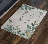 Customizable Artistic Minimalist Bible Verse Doormat With Your Signature (Design: Rectangle Garland 8)