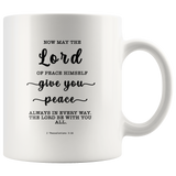Typography Dishwasher Safe Accent Mugs - The Lord Gives Peace ~2 Thessalonians 3:16~