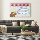 Hope Inspiring Nursery & Kids Bedroom Framed Canvas Wall Art - God Is With Me Always ~Matthew 28:20~ (Design: Monkey)