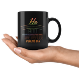Bible Verses Dishwasher Safe Black Mugs - Psalm 91:4 Design 7