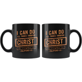 Bible Verses Black Mugs - Philippians 4:13 (Design 6) - Meditate Healing Christian Store