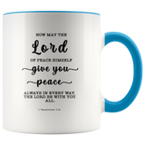 Typography Dishwasher Safe Accent Mugs - The Lord Gives Peace ~2 Thessalonians 3:16~
