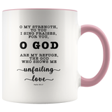 Typography Dishwasher Safe Accent Mugs - God Is My Defense, My God Of Mercy ~Psalm 59:17~