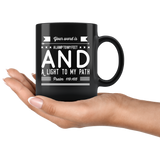 Bible Verses Black Mugs - Psalm 119:105 (Design 14) - Meditate Healing Christian Store