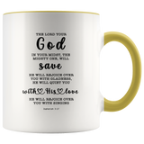 Typography Dishwasher Safe Accent Mugs - God In Your Midst ~Zephaniah 3:17~