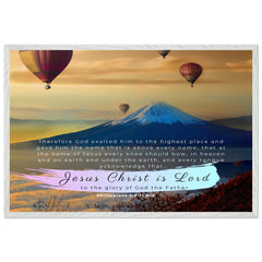Museum-Quality Premium Wooden Framed Poster | At The Name Of Jesus Every Knee Should Bow ~Philippians 2:9-11~