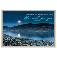 Premium Quality Framed Canvas | Casting Your Care Upon Him ~1 Peter 5:7~