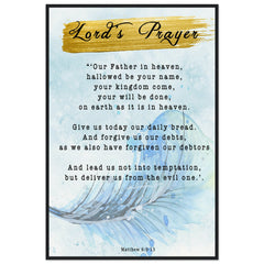 Museum-Quality Premium Wooden Framed Poster | Lord's Prayer ~Matthew 6:9-13~ (2 Designs - Feather)