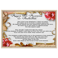 Premium Quality Framed Canvas | Prayer for Provision & Protection ~Psalm 23:1-6~ (2 Designs - Floral)
