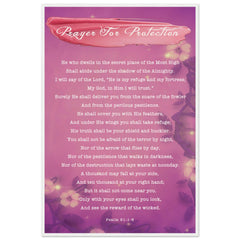 Museum-Quality Premium Wooden Framed Poster | Prayer for Protection ~Psalm 91:1-8~ (2 Designs - Misty)